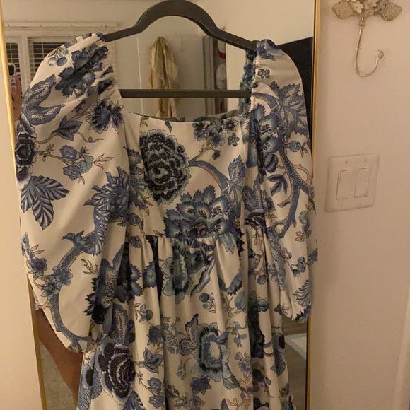 Pretty blue and white patterned midi dress - Picture 2 of 2